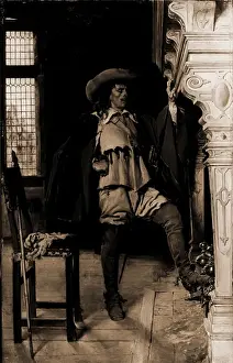 19th Century Interiors Drucke: Cavalier waiting an audience, Meissonier, Jean Louis Ernest, 1815-1891, Interiors