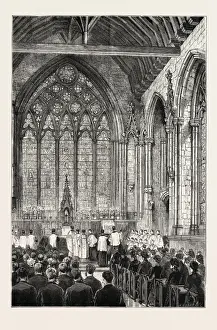 Great Britain Historic Images Drucke: Chapel of St. Etheldreda, Ely Chapel, Holborn, London, U. K. Engraving 1879, Uk, Britain