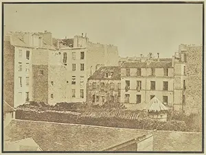 Early Photography Techniques Used Drucke: City View Rooftops Attributed Hippolyte Bayard