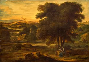 Gerahmter Druck : Klassisches Landschaftsbild Unterschrift, unten rechts: AR, Alexander Runciman, 1736-1785. Gerahmter Druck : Klassisches Landschaftsbild Unterschrift, unten rechts: AR, Alexander Runciman, 1736-1785.