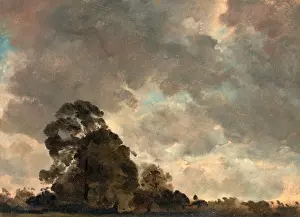 Stormy Weather Landscapes Drucke: Cloud Study Landscape at Hampstead, Trees and Storm Clouds, John Constable, 1776-1837