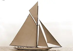 Kolumbien vor dem Start Kolumbie (Fregatte) Rennen um die Americas-Cup-Rennen -Regatten Segelboote
