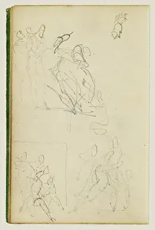 Drei kompositorische Studien Figurengruppe Theodore Gericault