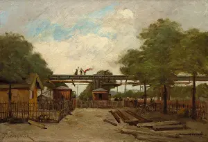 Historic Railway Infrastructure Drucke: Construction Elevated Railway Bridge Cours de Vincennes