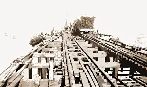 Bau von Matratzen; Jackson (William Henry), 1843 - 1942; Eisenbahn-Bauprodukte