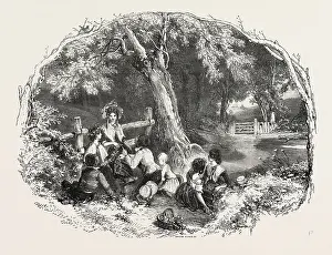 Romantic Countryside Scene Drucke: In the Countryside
