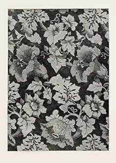 Retro Style Engraving Drucke: Damask Pattern, Oadley and Co. Halifax