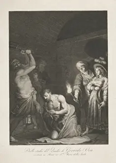 John The Baptist Painting Drucke: Decapitation John Baptist executioner cut off