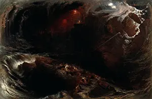 British Oil On Canvas Drucke: The Deluge Signed and dated, lower right: J. Martin. | 1834, John Martin