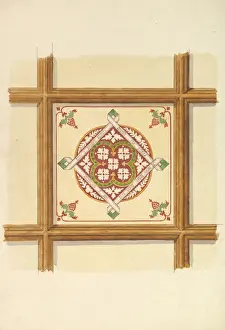 Cofered Ceiling Design Drucke: Design Coffered Painted Ceiling Rust Olive Green
