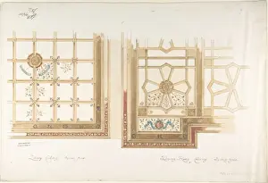 Cofered Ceiling Design Drucke: Design Library Dining Room Ceiling Coffered Painted Rust