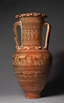 Ancient Greek Vases Drucke: Dipylon Amphora 8th Century BC Attributed Workshop