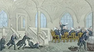 Liszt Gourmet Archive Images Drucke: Dr. Syntax entertained at college, drawn and etched by Rowlandson, circa 1819. food