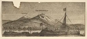 Wenceslaus Hollar Artist Drucke: Drachenfels Lowenburg 1652-77 Etching second state