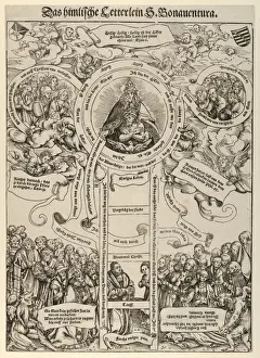 Lucas Cranach Elder Artwork Drucke: Drawings Prints, Print, Celestial, Ladder, St. Bonaventura, Artist, Lucas Cranach Elder