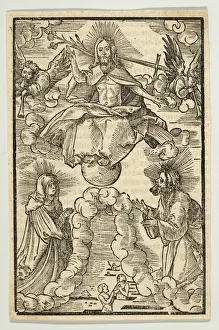 Zeichnungen Drucke, Druck, Letztes Gericht, Himmelswagen auf dem wer wol lebt... Künstler.