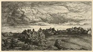 Bilder Datiert 2017: Zeichnungen Drucke, Print, Sturmwolken, Künstler, Ernest Haskell, Amerikaner, Woodstock.