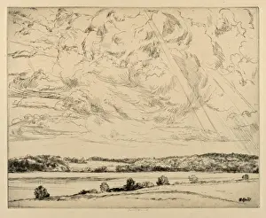Zeichnungen Drucke, Print, Donnerwolken, Künstler, Ernest Haskell, Amerikaner, Woodstock