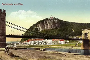 Elbe River Bridge Drucke: Elbe Děcin Empress Elisabeth Bridge