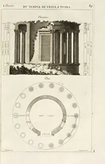 Antique Roman Architecture Drucke: Elevation Plan Les edifices antiques de Rome