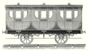 Vintage Railway Transportation Drucke: First-class wagon