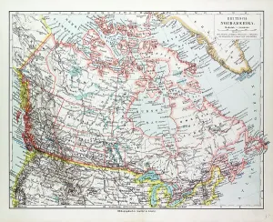 Illustrative Technique Artwork Drucke: Map of Canada, 1899