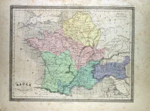 Retro Styled Cartography Drucke: Map of Gaul