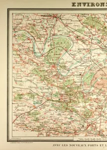 Engraved City Maps Drucke: Map of Paris and its Vicinity