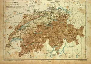 Switzerland Map Drucke: Map of Switzerland