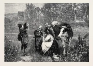 Historical Food Illustrations Drucke: THE SAVOYARDs BREAKFAST, BY MEYERHEIM