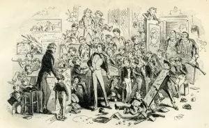 Charles Dickens Author Drucke: David Copperfield, Steerforth and Mr. Mell