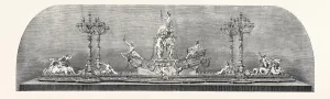 Vintage Engraved Illustration History Drucke: Source Size = 5712 x 1685