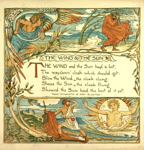 Arts And Crafts Style Drucke: The Wind and the Sun