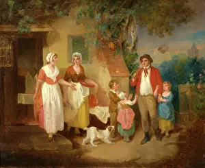British Landscape Oil Paintings Drucke: Evening Signed and dated: F Wheatley | 1799, Francis Wheatley, 1747-1801