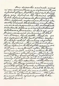 Faksimil einer Teilung eines Briefes von Washington, an Herrn Sir J. Sinclair, Barten