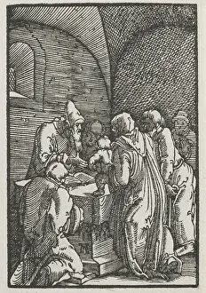 Medieval Woodcuts For Sale Drucke: Fall Redemption Man Presentation Christ Temple