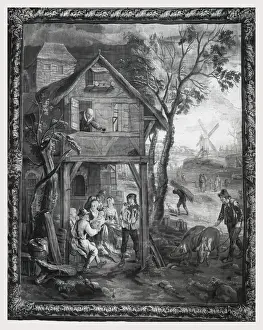 Rustic Countryside Scenes Drucke: Farmyard scene