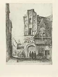 Renaissance Architecture Drawings Drucke: Figures Renaissance facade Conversing figures