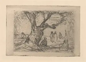 Ottoman Empire Artwork Drucke: Figures under tree Three figures sitting under