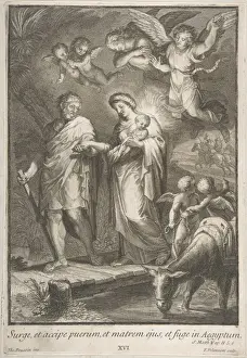 Vintage Aviation Art Prints Drucke: Flight Egypt 1700 Engraving 33. 0 x 22. 7 cm Prints