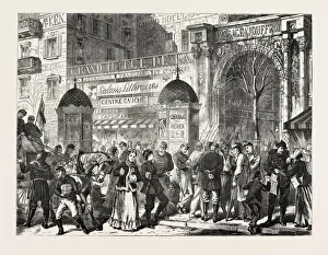 Nineteenth Century French Artwork Drucke: The Franco-Prussian War: a Stroll on the Boulevards in Paris before the Capitulation