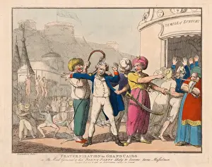 British Satirical Art Drucke: Fraternization, Grand Cairo, General, Bonny, Party, Tame Musselmen, Thomas Rowlandson