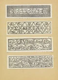 Frieze Putti Muster Fische Schalen Vignettes Rollwerk