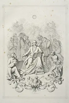 Classic Literature Art Drucke: Frontispiece portrait Goethe characters Faust