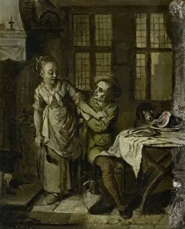 Museum Quality Artwork For Sale Drucke: Gallant Scene in a Kitchen Interior, Willem Joseph Laquy, 1780 - 1798