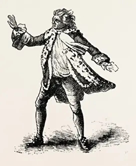 William Shakespeare Engravings Drucke: Garrick as King Lear, Shakespeare, English Poet and Playwright, 1564-1616, Uk, 1893