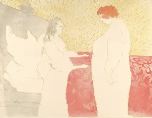 Henri De Toulouse Lautrec Prints Drucke: Getting Up 1896 Lithograph printed four colors