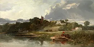 Landscape With Cattle Drucke: Gillingham on the Medway Signed and dated, lower center (on stem of boat): W