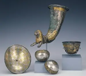 Semi Precious Stone Jewelry Drucke: Group of Five Vessels