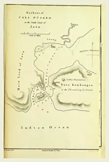 Indian Archipelago Drucke: Harbour of Cali Pujang, Java, Indonesia, Indian Archipelago, in 1832, 33, 34, 19th